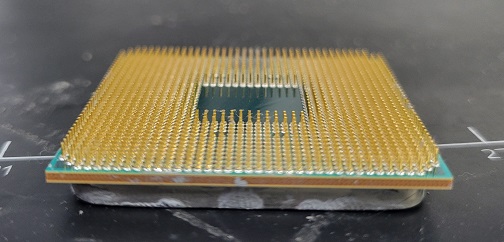 A CPU and its golden pins.